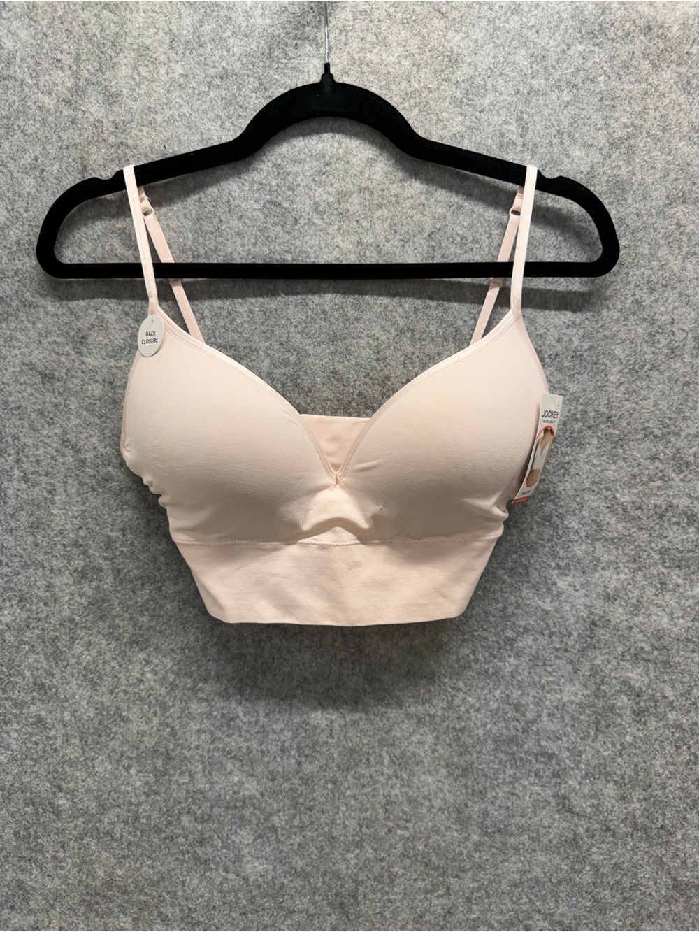 NEW Jockey Light Blush Longline Padded Bralette - Womens L - Comfort Adjustable